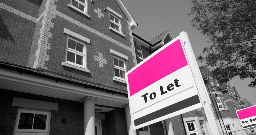 To let sign with pink colouring